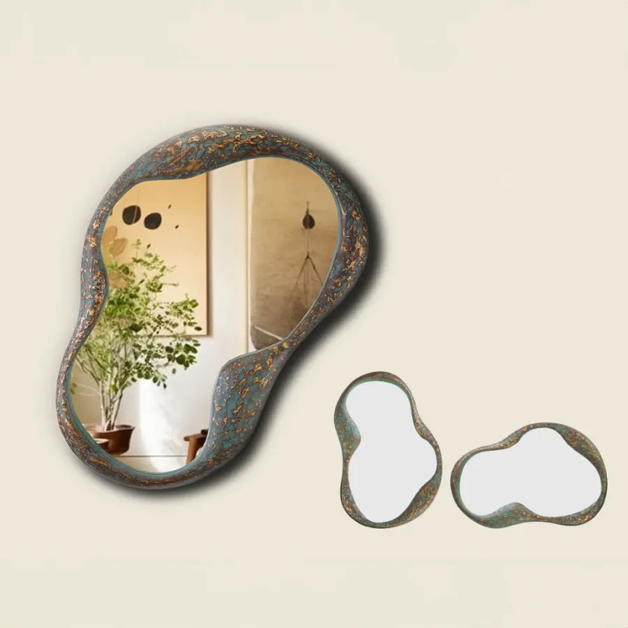 obrazek 1 Duże lustro ścienne z mosiądzu