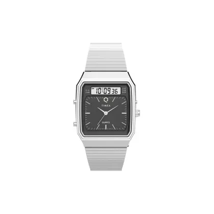 Zdjęcie Timex Zegarek Q Timex® 1982 Ana-Digi Reissue Chronograph TW2Y05900 Srebrny