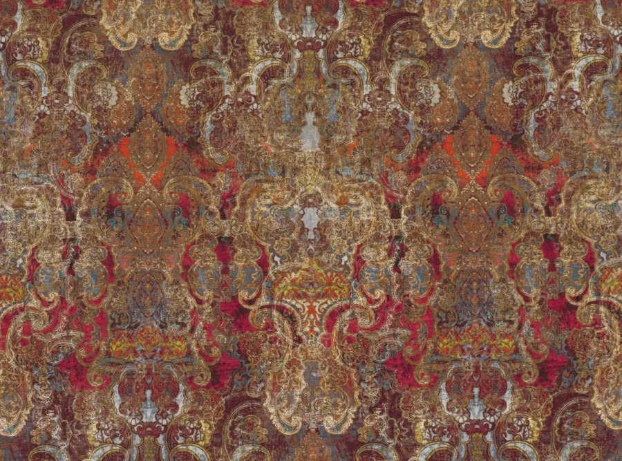 obrazek 8 Nietuzinkowa komoda  wykonana z forniru , mosiądzu i tkaniny najwyższej jakości - Spilla Marocchina