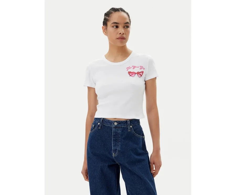 obrazek 1 HUGO T-Shirt Delanor_2 50539132 Biały Cropped Fit