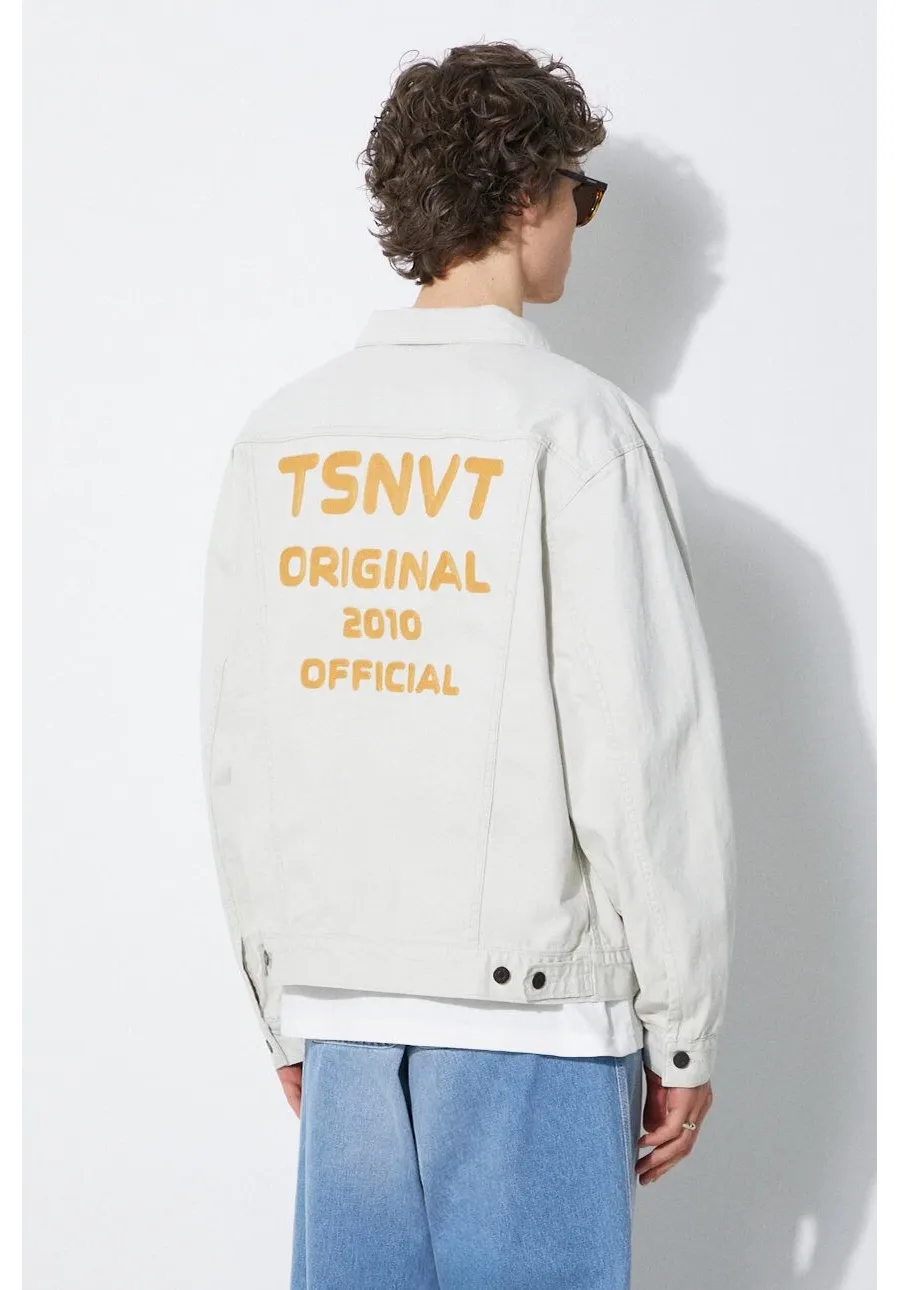 obrazek 1 thisisneverthat kurtka jeansowa Trucker męska kolor szary przejściowa oversize TN241WOWLS06