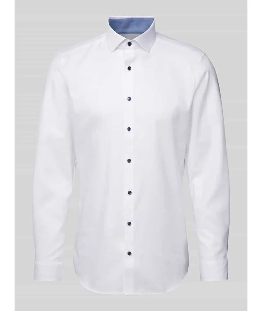 obrazek 1 Koszula biznesowa o kroju slim fit z jednolitą fakturą