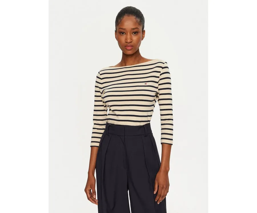 obrazek 1 Tommy Hilfiger Bluzka New Cody WW0WW40589 Beżowy Slim Fit