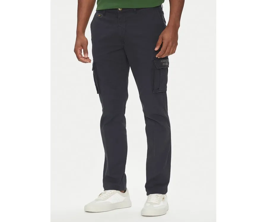 obrazek 1 Aeronautica Militare Spodnie materiałowe 251PA1329CT2443 Granatowy Regular Fit