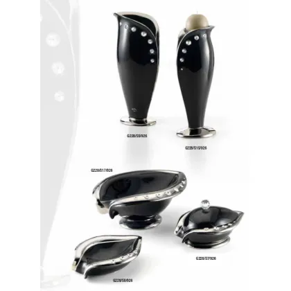 Zdjęcie Czarno-srebrny asymetryczny wazon Ceramiche Stella