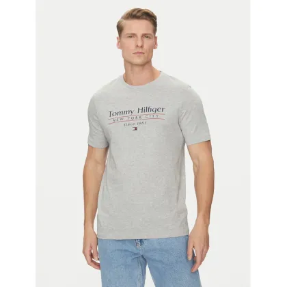 Zdjęcie Tommy Hilfiger T-Shirt Center Stack MW0MW38621 Szary Regular Fit