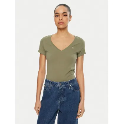 Zdjęcie Tommy Jeans T-Shirt DW0DW20458 Zielony Slim Fit