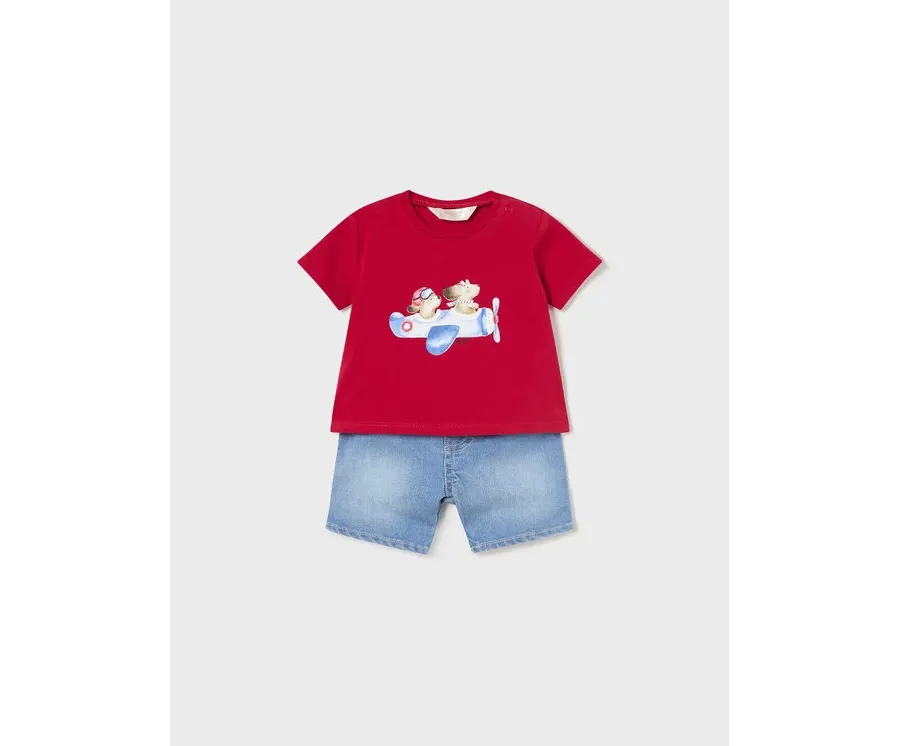 obrazek 1 Mayoral Komplet t-shirt i spodenki 1268 Kolorowy