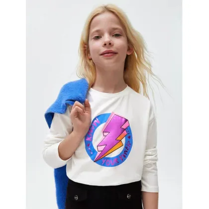 Zdjęcie Mayoral Bluzka 7.049 Écru Regular Fit