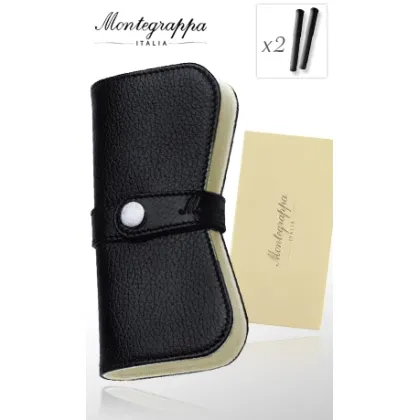 Zdjęcie Czarne Damskie Etui na Dwa Przybory Montegrappa