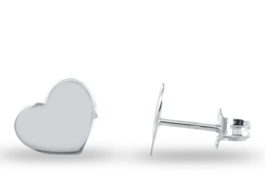 obrazek 2 Kolczyki damskie z białego złota w kształcie serca