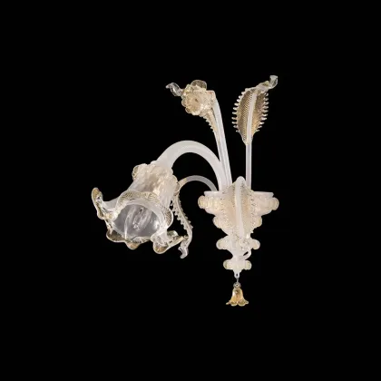 Zdjęcie Niebanalny włoski szklany kinkiet - wykonany ręcznie ze szkła murano