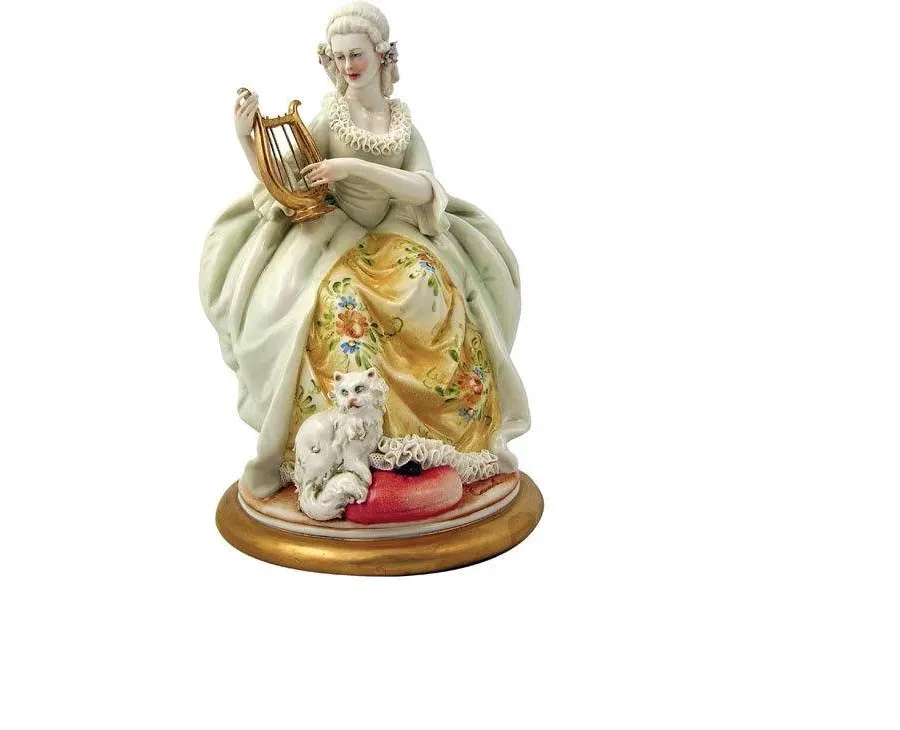 obrazek 1 Porcelanowa figurka kobiety z harfą