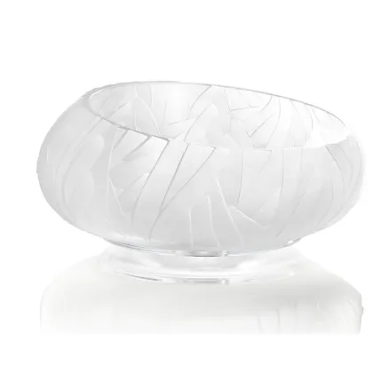 Picture Washbasin in Italian hand-cut crystal with a delicate matte bamboo pattern - Il Paralume Marina