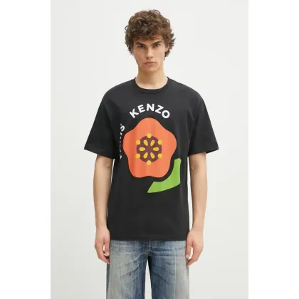 Zdjęcie Kenzo t-shirt bawełniany męski kolor czarny z nadrukiem FF55TS5304SG.99J