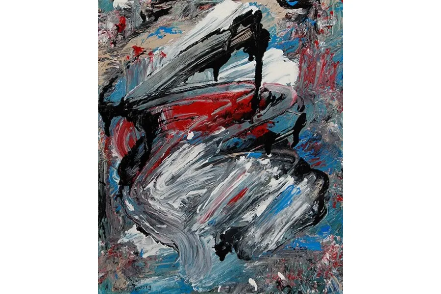 obrazek 1 Abstrakcja o wymiarach 30 x 25 cm, technika mieszana na podobraziu bawełnianym – Amelia Augustyn