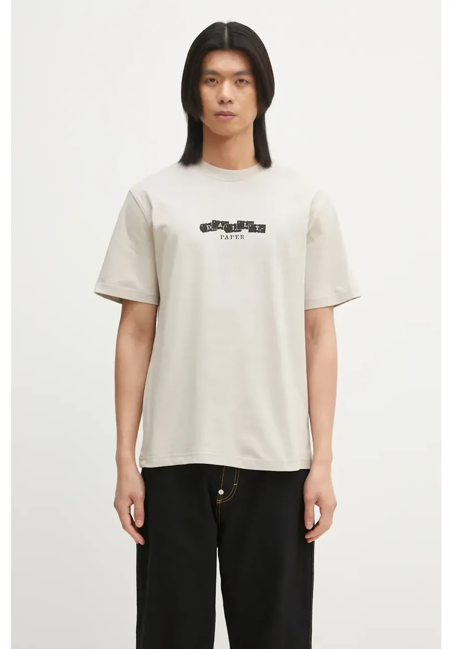 obrazek 1 Daily Paper t-shirt bawełniany Tag T-Shirt męski kolor beżowy z nadrukiem 2511049