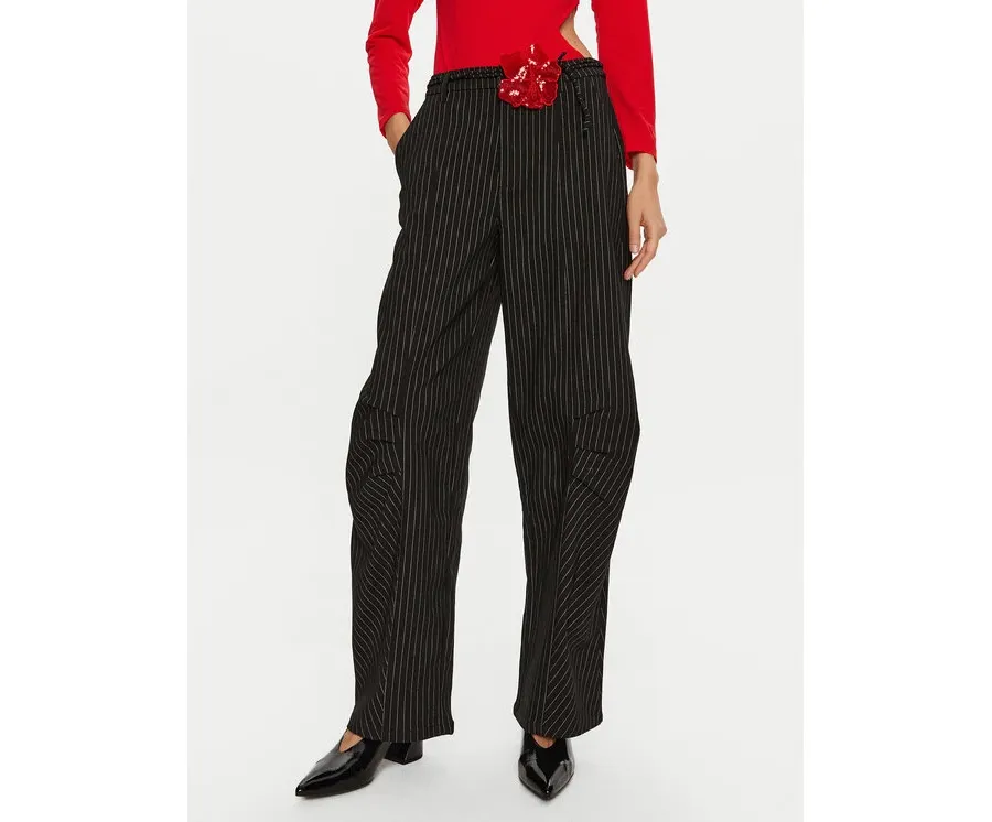 obrazek 1 ROTATE Spodnie materiałowe Cassandria 1131372470 Czarny Loose Fit