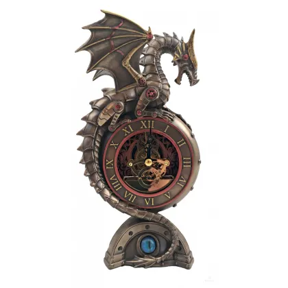 Zdjęcie Oryginalna dekoracja steampunk w postaci smoczego zegara