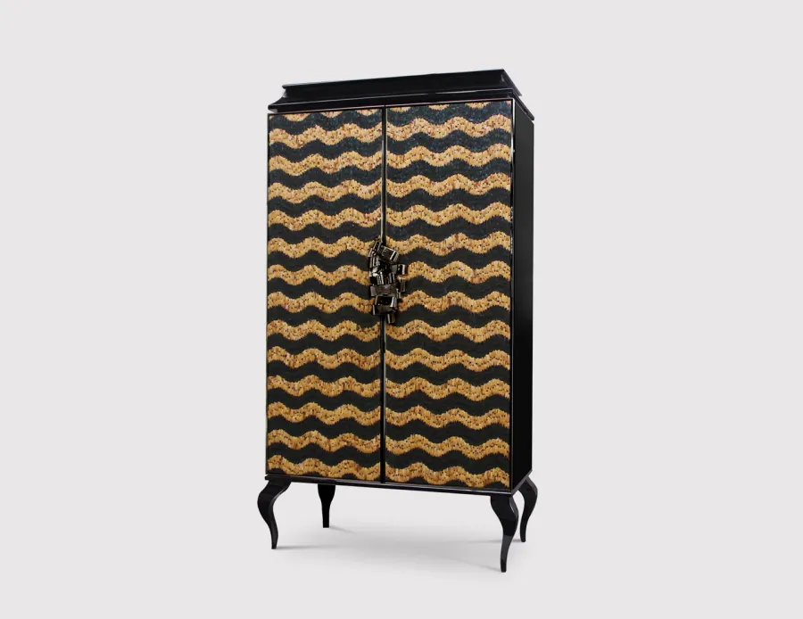 picture 4 Luxurious two-door wardrobe with a golden leaf finish