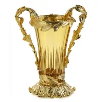 Zdjęcie Niezwykły wazon dekoracyjny z kryształu i pozłacanego brązu