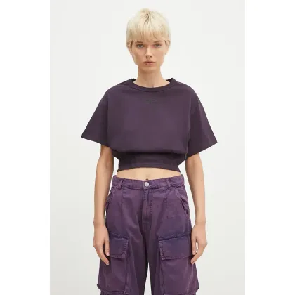 Zdjęcie Alpha Industries t-shirt bawełniany Waisted damski kolor fioletowy 148070