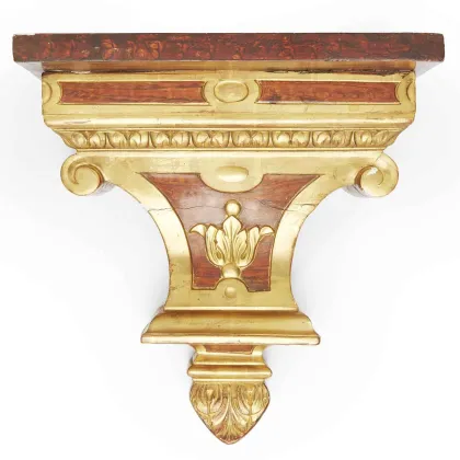 Zdjęcie Uroczy włoski neoklasycystyczny wspornik ścienny, przepięknie złocony - XIX wiek