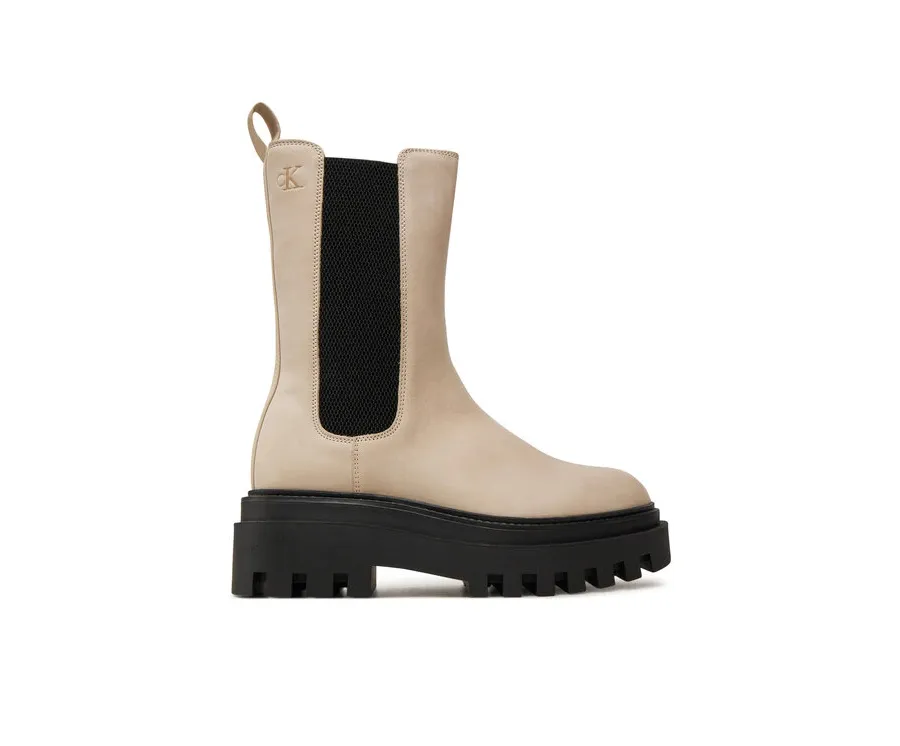 obrazek 1 Calvin Klein Jeans Sztyblety Flatform Chelsea Boot Mg Nb YW0YW01684 Beżowy