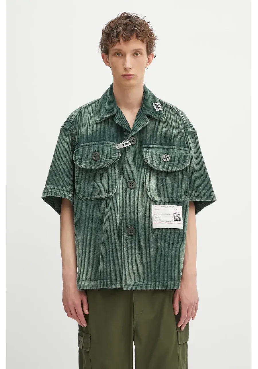 obrazek 1 Maison MIHARA YASUHIRO koszula bawełniana Amateur Sewn S/S Shirts męska kolor zielony relaxed A14SH084