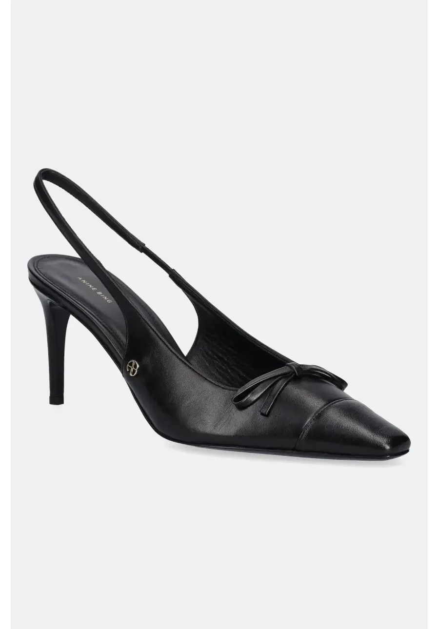 obrazek 1 Anine Bing szpilki skórzane Freya Slingbacks kolor czarny A.14.10794