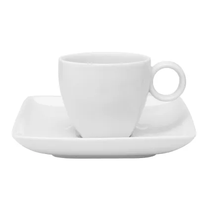 Picture White classic large coffee cup and saucer from the Carré White - Vista Alegre collection