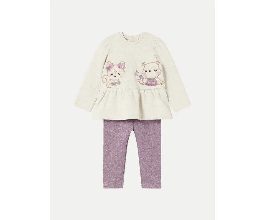 obrazek 1 Mayoral Komplet bluza i legginsy 2708 Fioletowy Regular Fit