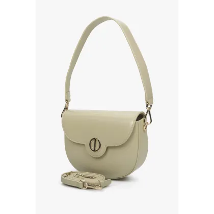 Zdjęcie Estro: Beżowa torebka damska na ramię ze złotymi okuciami