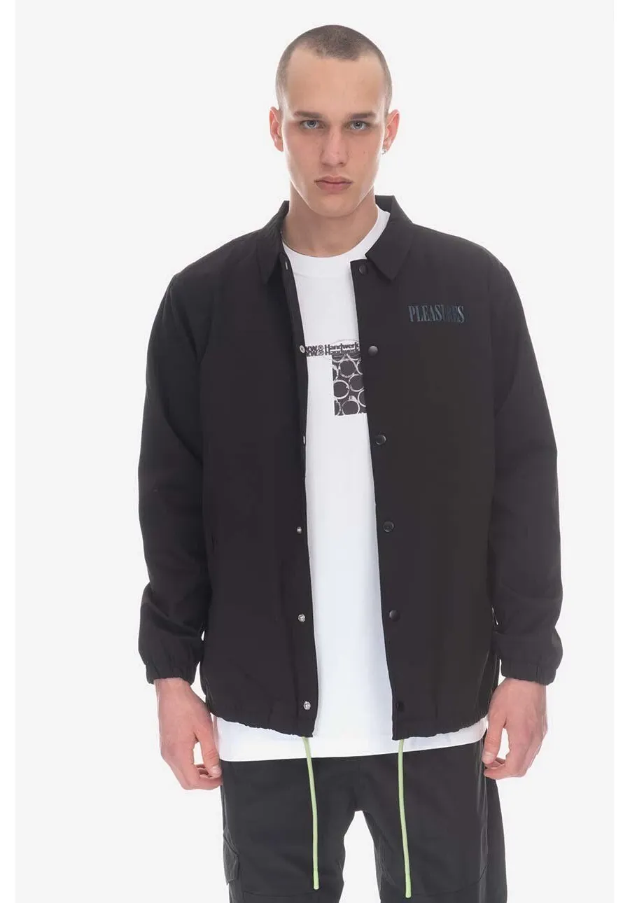 obrazek 1 PLEASURES kurtka Bended Coach Jacket męska kolor czarny przejściowa oversize P23SP005-WHITE