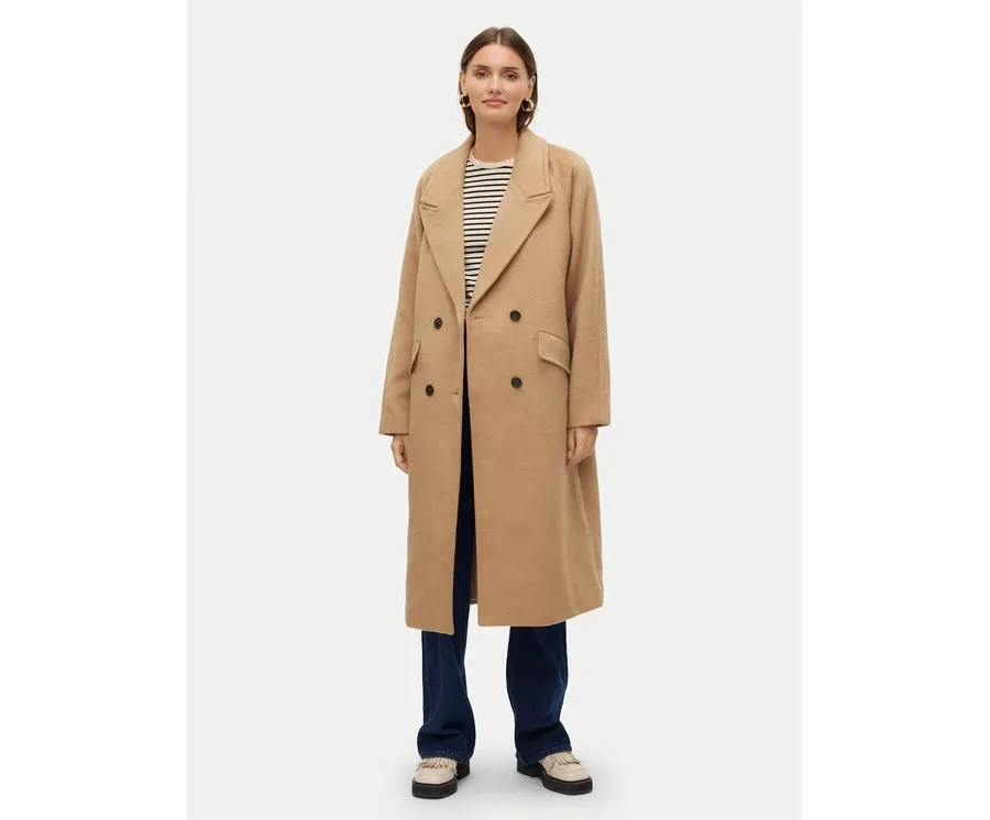 obrazek 1 Vero Moda Płaszcz wełniany Harper 10320446 Beżowy Regular Fit