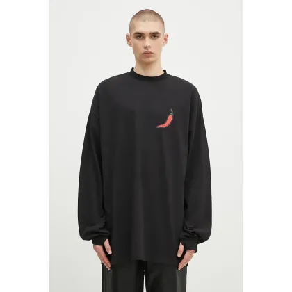 Zdjęcie 032C longsleeve bawełniany ''Office Fruit'' Oversized Longsleeve kolor czarny z nadrukiem F24-URC-0271-050