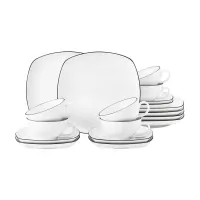 Picture Square Porcelain 18-Piece Tea Set in Modern Style - Seltmann Weiden