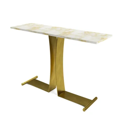 Zdjęcie Konsola włoska ze szczotkowanego metalu H.80xL.130xP.40 cm