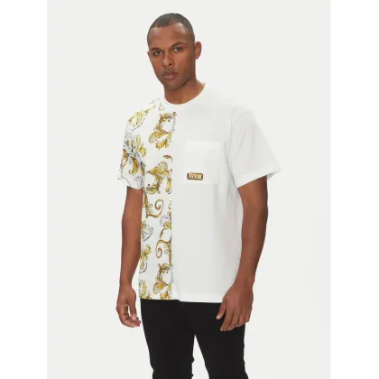 Zdjęcie Versace Jeans Couture T-Shirt 78GAH609 Biały Regular Fit