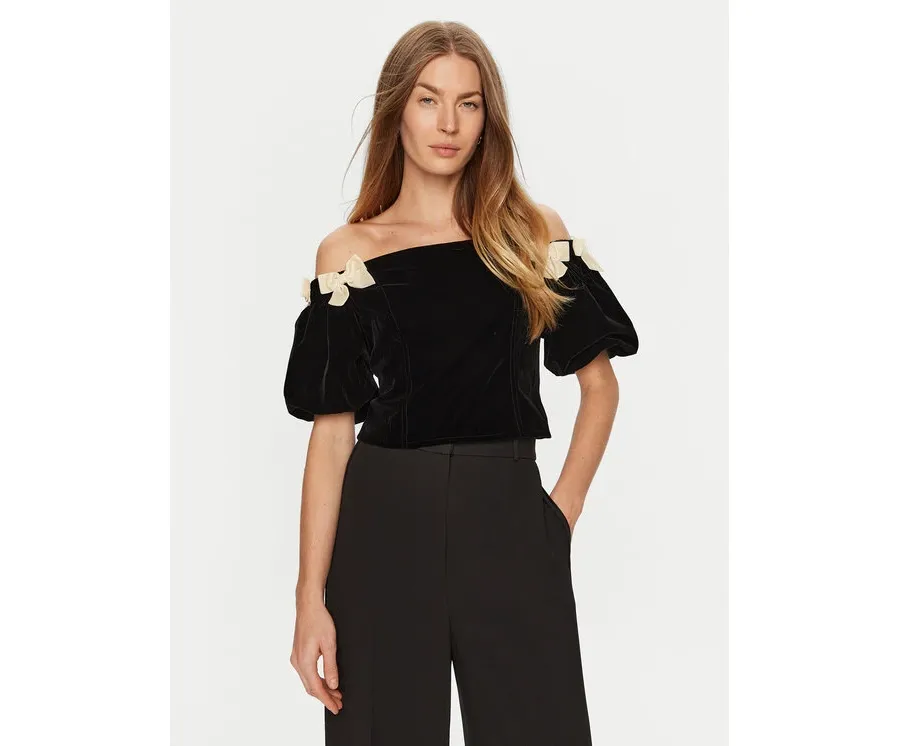 obrazek 1 Eleh Bluzka E00201 Czarny Regular Fit