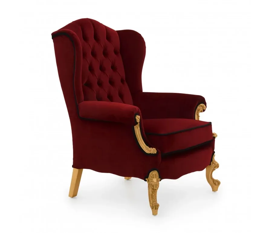 obrazek 1 Czerwony elegancki fotel w stylu klasycznym - Sevensedie
