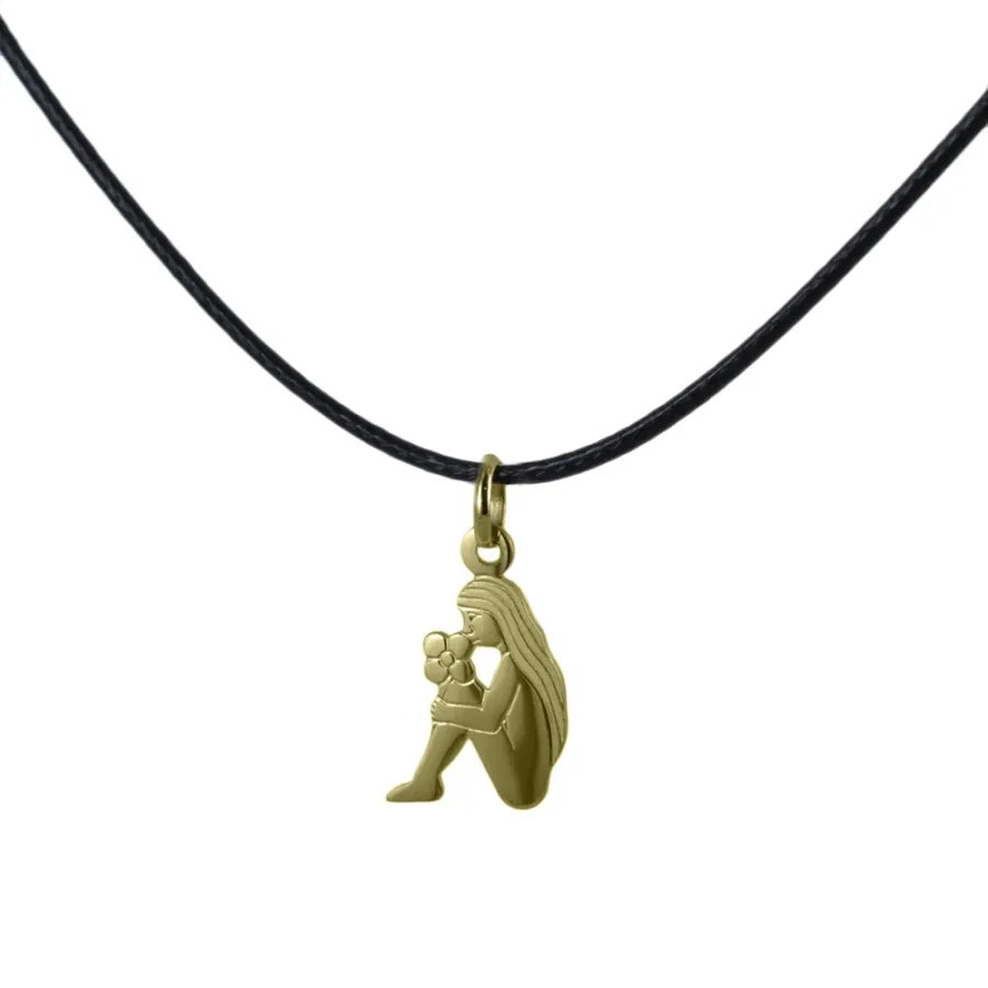 obrazek 1 Złota zawieszka ze znakiem zodiaku Panny