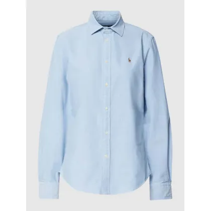 Zdjęcie Bluzka koszulowa z wyhaftowanym logo model ‘Kendal’