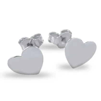 Zdjęcie Kolczyki damskie z białego złota w kształcie serca