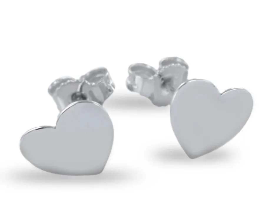 obrazek 1 Kolczyki damskie z białego złota w kształcie serca