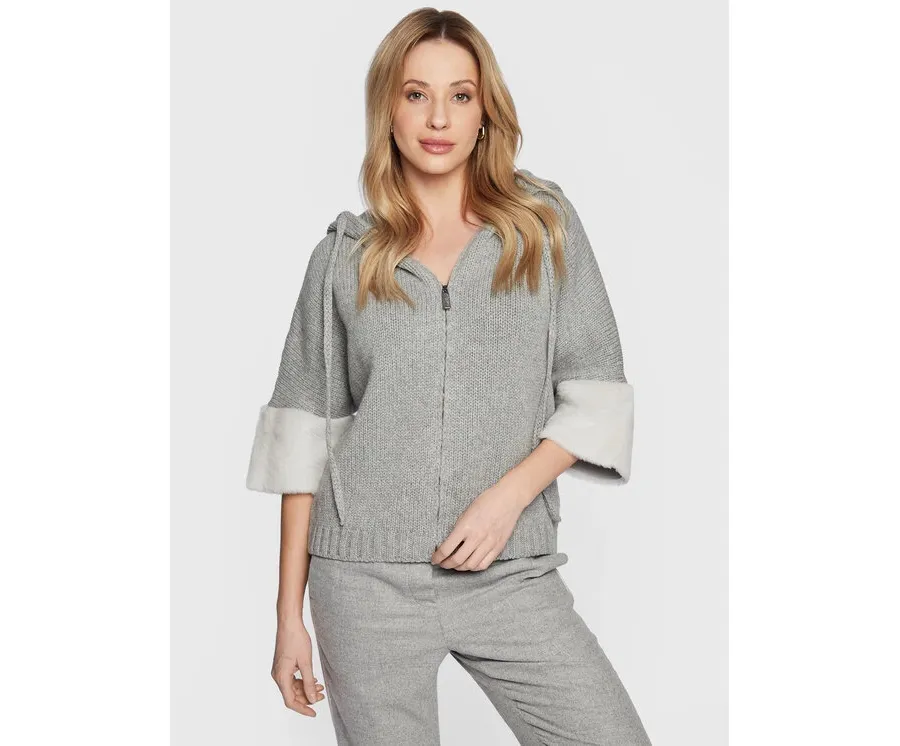 obrazek 1 Fabiana Filippi Kardigan MAD222W117 Szary Regular Fit