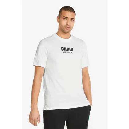 Zdjęcie Puma t-shirt bawełniany x Minecraft męski kolor biały z nadrukiem 534374.02-BIAlY