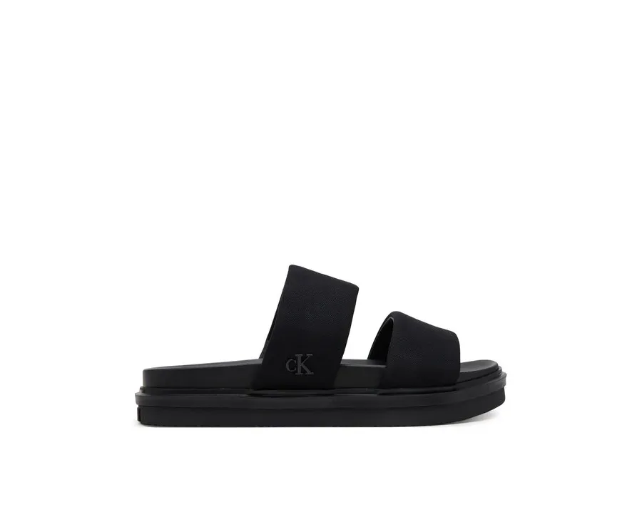 obrazek 1 Calvin Klein Jeans Klapki Flat Molded Dbl Bar Sandal Cv YM0YM01222 Czarny