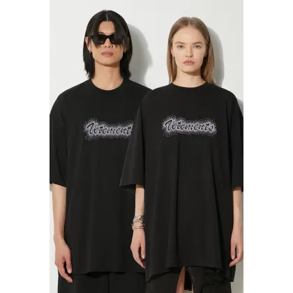 Zdjęcie VETEMENTS t-shirt bawełniany Bling Logo T-Shirt kolor czarny z aplikacją UE64TR360B