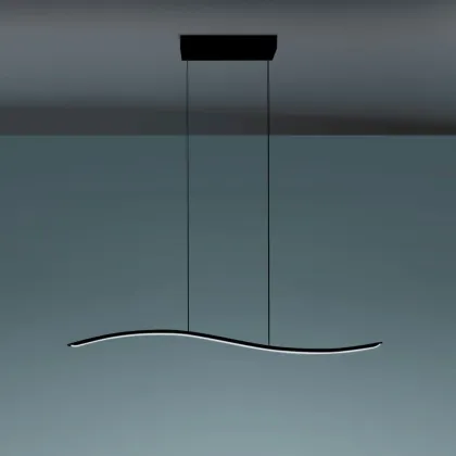 Zdjęcie Lampa wisząca w kształcie fali z aluminium i akrylu